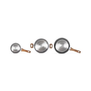 Batterie de cuisine - Induction - LIVOO - MEP147 - Aluminium antiadhésif - 5 pieces - 1 casserole Ø16 - 1 poele Ø24 - 1 faito