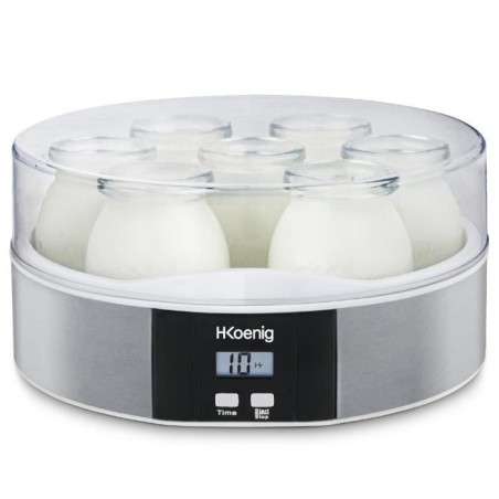 Yaourtiere HKoeNIG - ELY70 - Capacité 7 pots de 160ml - Programmable jusqu'a 15h - 15W