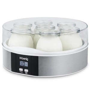 Yaourtiere HKoeNIG - ELY70 - Capacité 7 pots de 160ml - Programmable jusqu'a 15h - 15W