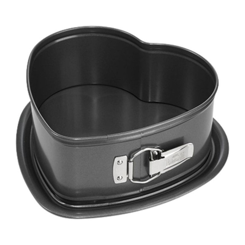 Moule coeur a fond amovible - BIRKMANN - EASY BAKING - Acier carbone - Anti adhésif - 26,5 x 25 x 9 cm