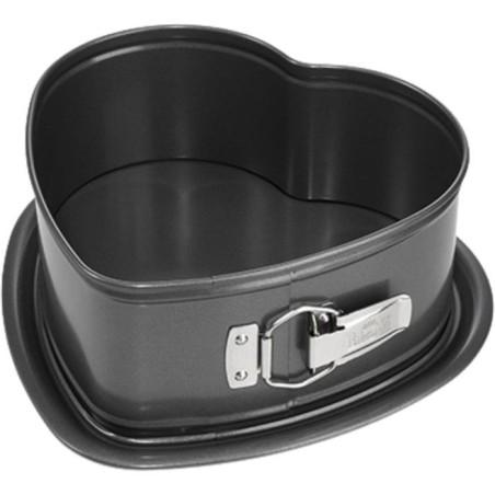 Moule coeur a fond amovible - BIRKMANN - EASY BAKING - Acier carbone - Anti adhésif - 26,5 x 25 x 9 cm