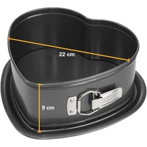 Moule coeur a fond amovible - BIRKMANN - EASY BAKING - Acier carbone - Anti adhésif - 26,5 x 25 x 9 cm