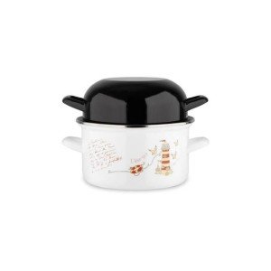 BAUMALU mold pot 20 cm - Lighthouse decor - Black lid - White |  Ma...