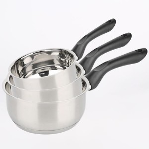Batterie de cuisine - Tous feux dont induction - Baumalu - Acier inoxydable - 3 pieces 16/18/20 cm - Inox - Gris