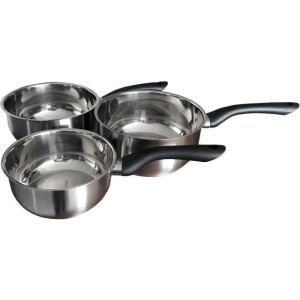 Batterie de cuisine - Tous feux dont induction - Baumalu - Acier inoxydable - 3 pieces 16/18/20 cm - Inox - Gris