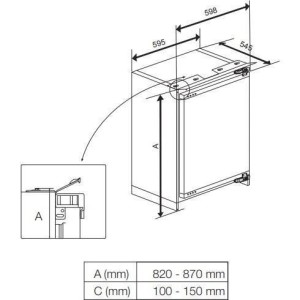 BEKO BU1204N Einbau-Gefrierschrank – 3 Schubladen – Wendetür