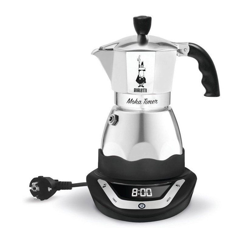 Cafetiere italienne électrique - BIALETTI - MOKA TIMER - 3 tasses - 120 ml - Inox