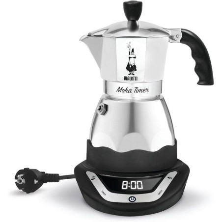Cafetiere italienne électrique - BIALETTI - MOKA TIMER - 3 tasses - 120 ml - Inox