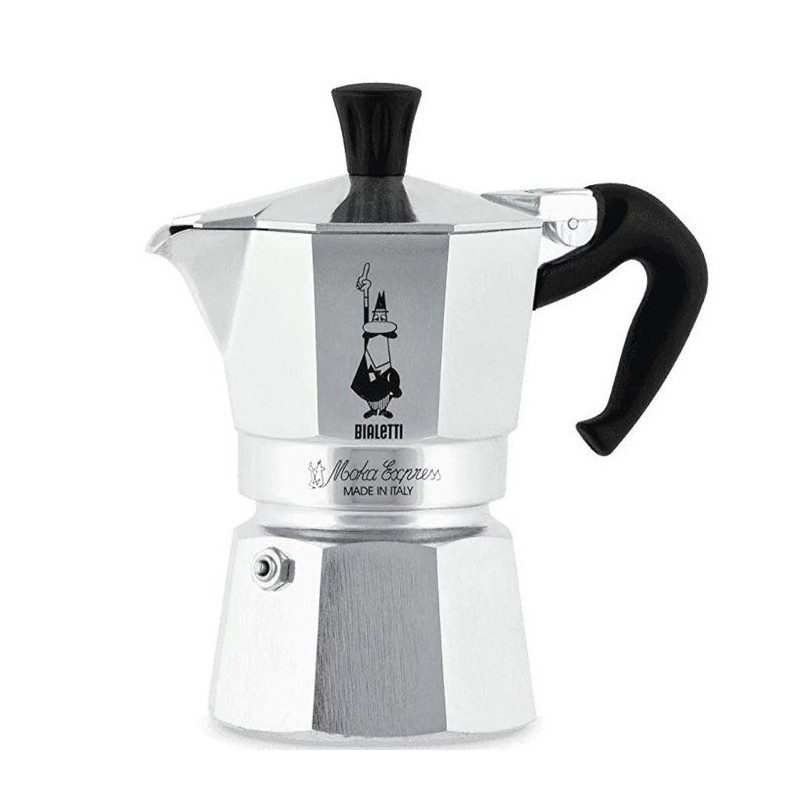 Cafetiere italienne - BIALETTI - Moka Express - Tous feux sauf induction - 2 tasses - 90 ml - Inox