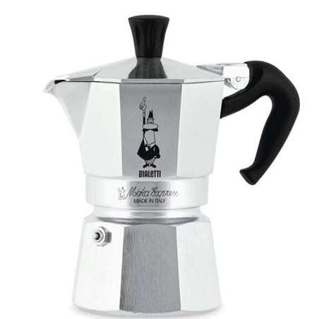 Cafetiere italienne - BIALETTI - Moka Express - Tous feux sauf induction - 2 tasses - 90 ml - Inox