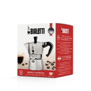 Cafetiere italienne - BIALETTI - Moka Express - Tous feux sauf induction - 2 tasses - 90 ml - Inox