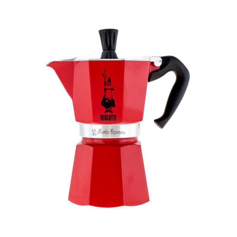 Cafetiere italienne - BIALETTI - Moka Express - Tous feux sauf induction - 6 tasses - 300 ml - Rouge
