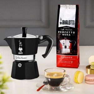 Cafetiere italienne - BIALETTI - Moka Express - Tous feux sauf induction - 3 tasses - 100 ml - Noir