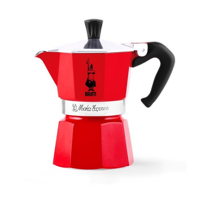 Cafetiere italienne - BIALETTI - La Mokina - Tous feux sauf induction - 1 tasse - 40 ml - Rouge