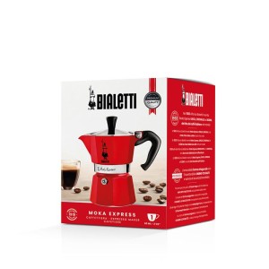Cafetiere italienne - BIALETTI - La Mokina - Tous feux sauf induction - 1 tasse - 40 ml - Rouge