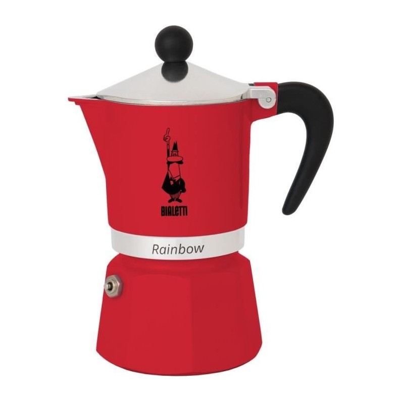 Italian coffee maker - BIALETTI - RAINBOW - 6 cups - 0.30 L - Red