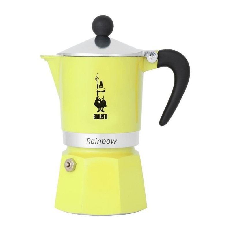 Italian coffee maker - BIALETTI - RAINBOW - 6 cups - 0.30 L - Yellow
