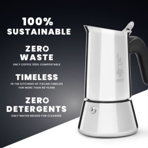 Italienische Kaffeemaschine - BIALETTI - 0007255/CNNP - Stahl |  Ka...