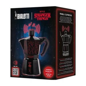 Cafetiere italienne - BIALETTI - Moka express - Collection Stranger Things - 6 tasses - 270 ml - Noir / Rouge