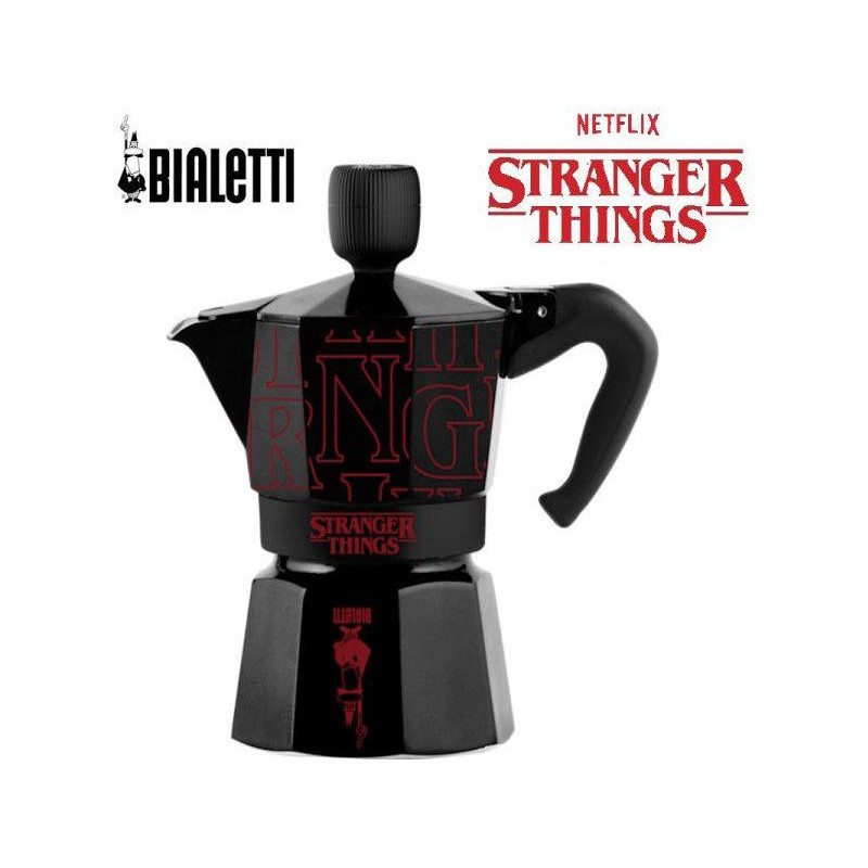 Cafetiere italienne - BIALETTI - Moka express - Collection Stranger Things - 3 tasses - 130 ml - Noir / Rouge
