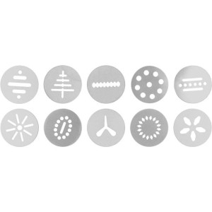 Presse a biscuits - BIRKMANN - EASY BAKING - Plastique - Inclus 10 disques a motif - 8 x 28 x 6 cm