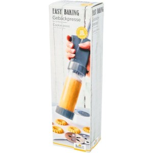 Presse a biscuits - BIRKMANN - EASY BAKING - Plastique - Inclus 10 disques a motif - 8 x 28 x 6 cm