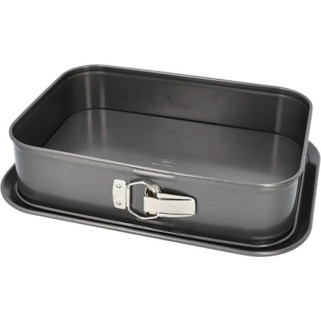 Moule rectangulaire a fond amovible - BIRKMANN - EASY BAKING - Acier carbone - Anti adhésif - 34 x 23,5 x 8 cm