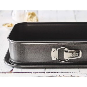Moule rectangulaire a fond amovible - BIRKMANN - EASY BAKING - Acier carbone - Anti adhésif - 34 x 23,5 x 8 cm
