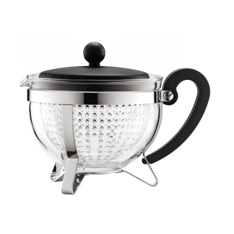 Teapot - Bodum - Chambord - 1 L - Glass - Stainless steel - Grey