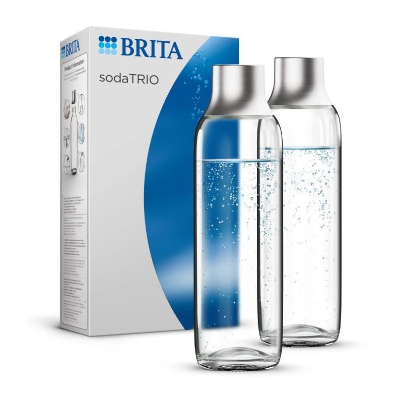 Pack of 2 BRITA glass bottles - sodaTRIO - 1L