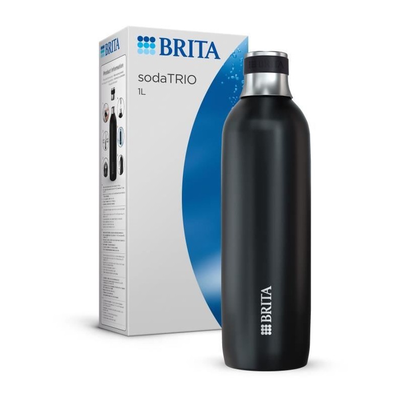 BRITA Flasche für SodaTRIO - Edelstahl - 1L - schwarz