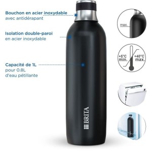 BRITA Flasche für SodaTRIO - Edelstahl - 1L - schwarz |  Machine à ...