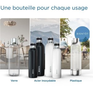 BRITA bottle for sodaTRIO - stainless steel - 1L - black