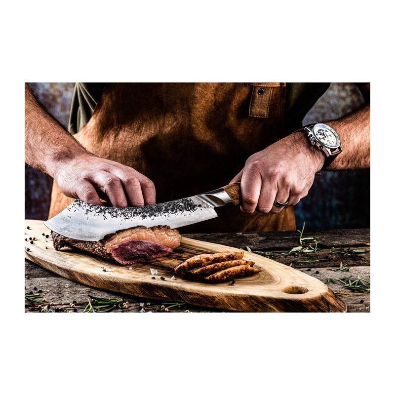 Couteau de boucher- FORGED - KATAI - Acier VG10 - Manche en bois de racine - L 25,5 cm