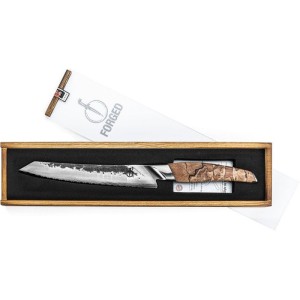 Brotmesser – GESCHMIEDET – KATAI – VG10-Stahl – Griff aus Wurzelholz – L 20,5 cm