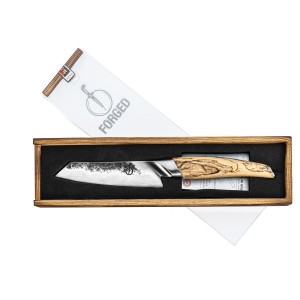 Santoku-Messer – Geschmiedet – Katai – VG10-Stahl – Griff aus Wurzelholz – Länge 14 cm