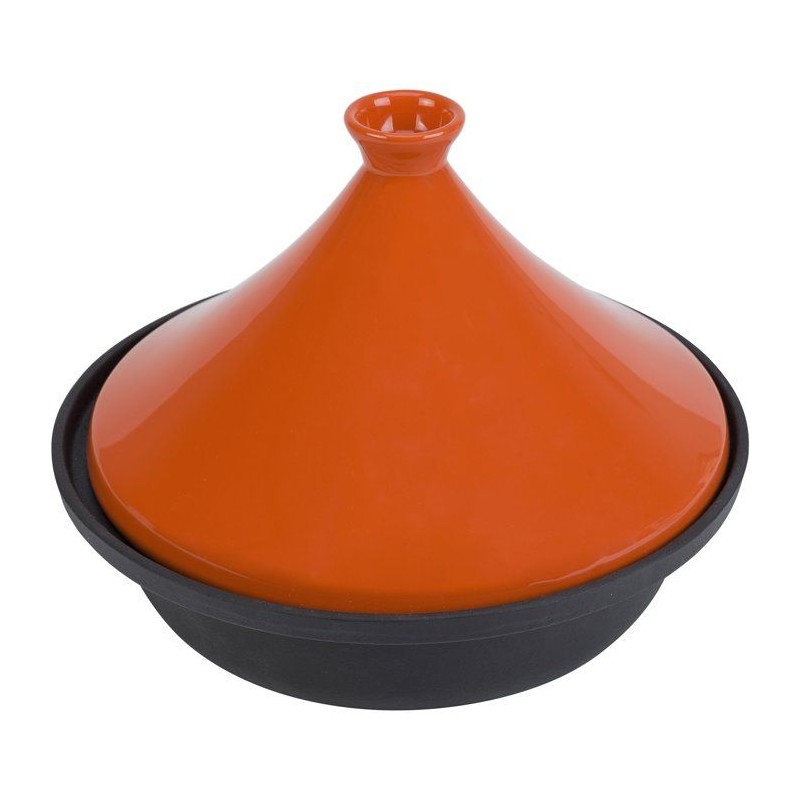 Tajine en fonte - COSY & TRENDY - Tous feux dont induction - Ø 30 cm - Orange / Noir