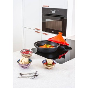 Tajine en fonte - COSY & TRENDY - Tous feux dont induction - Ø 30 cm - Orange / Noir