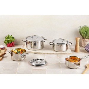Batterie de cuisine - Tous feux dont induction - COSY & TRENDY-DAILY - Acier inoxydable - 7 pieces