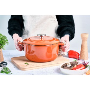 Cocotte avec couvercle - COSY & TRENDY - FONTESTIC - Fonte émaillée- Ø24 cm - 4,6 L - Tous feux dont induction - Rouille