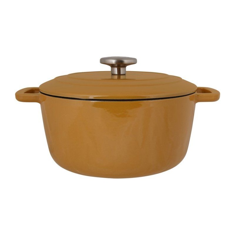 Schmortopf mit Deckel – GEMÜTLICH & TRENDIG – FONTESTIC – Emailliertes Gusseisen – Ø 24 cm – 4,6 l – Für alle Her