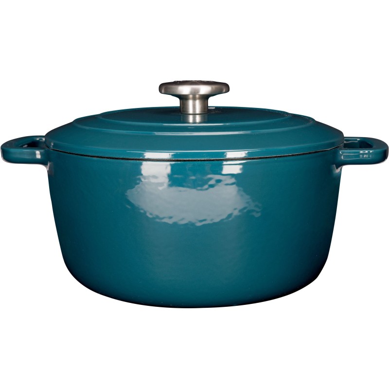Schmortopf mit Deckel – GEMÜTLICH & TRENDIG – FONTESTIC – Emailliertes Gusseisen – Ø 24 cm – 4,6 l – Für alle Her