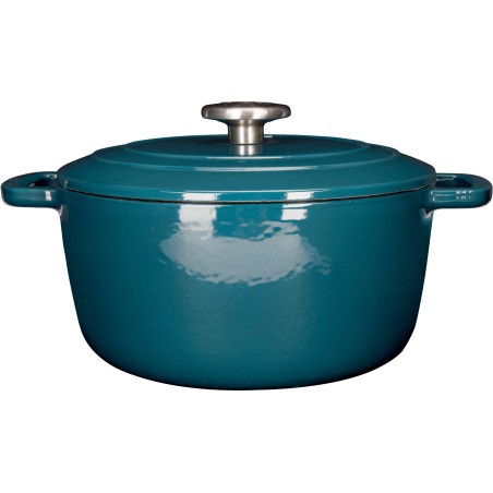 Cocotte avec couvercle - COSY & TRENDY - FONTESTIC - Fonte émaillée- Ø24 cm - 4,6 L - Tous feux dont induction - Bleu