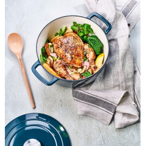 Cocotte avec couvercle - COSY & TRENDY - FONTESTIC - Fonte émaillée- Ø24 cm - 4,6 L - Tous feux dont induction - Bleu