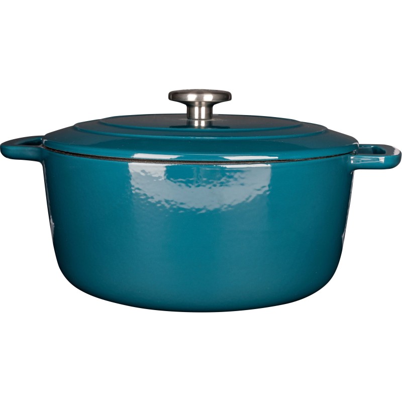 Cocotte avec couvercle - COSY & TRENDY - FONTESTIC - Fonte émaillée- Ø28 cm - 6,15 L - Tous feux dont induction - Bleu