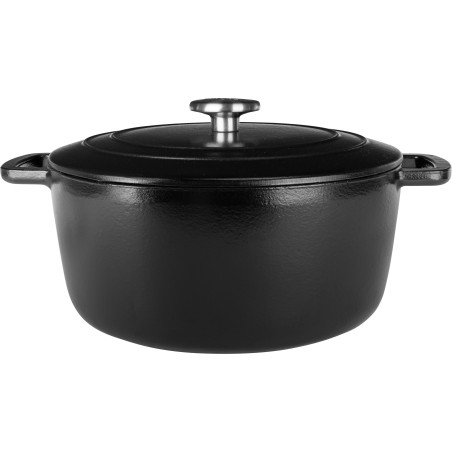 Cocotte avec couvercle - COSY & TRENDY - FONTESTIC - Fonte émaillée- Ø24 cm - 4,6 L - Tous feux dont induction - Noir