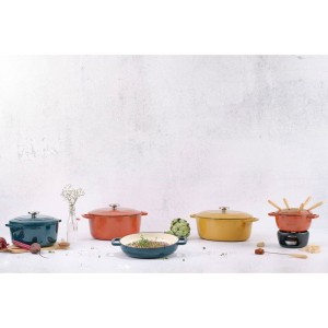 Cocotte avec couvercle - COSY & TRENDY - FONTESTIC - Fonte émaillée- Ø28 cm - 6,15 L - Tous feux dont induction - Noir