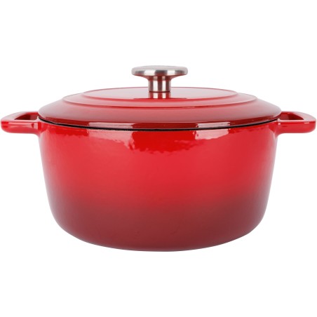 Cocotte avec couvercle - COSY & TRENDY - FONTESTIC - Fonte émaillée- Ø24 cm - 4,6 L - Tous feux dont induction - Rouge