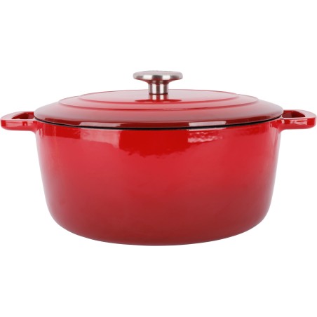 Cocotte avec couvercle - COSY & TRENDY - FONTESTIC - Fonte émaillée- Ø28 cm - 6,15 L - Tous feux dont induction - Rouge