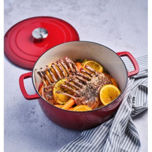 Cocotte avec couvercle - COSY & TRENDY - FONTESTIC - Fonte émaillée- Ø28 cm - 6,15 L - Tous feux dont induction - Rouge